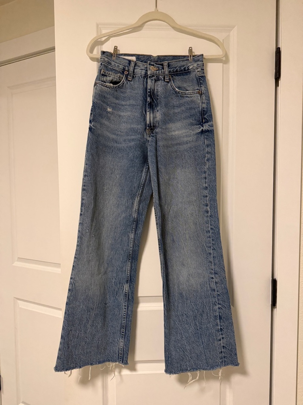 Zara High-Rise Wide-Leg Jeans in Light Blue